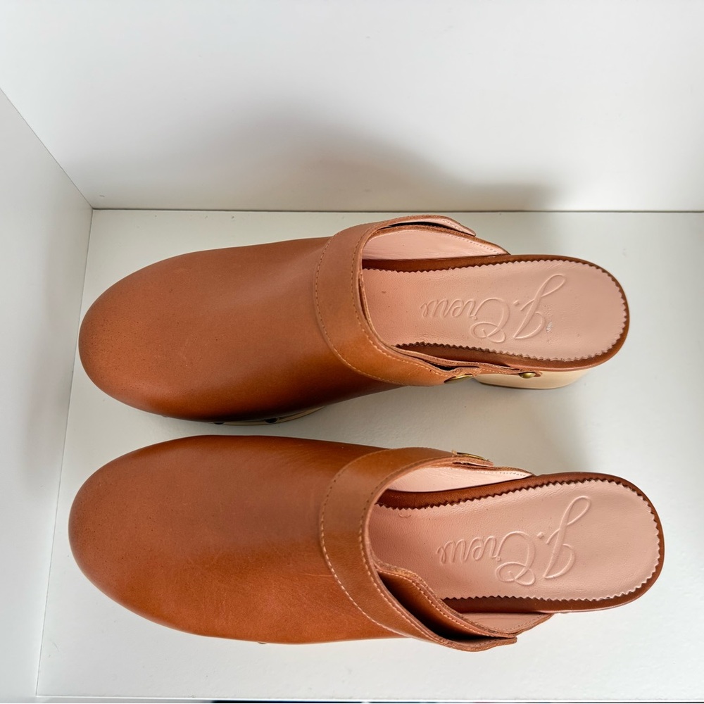 🚫SOLD🚫J. Crew Cognac - Brown Leather Clogs - Women's 8